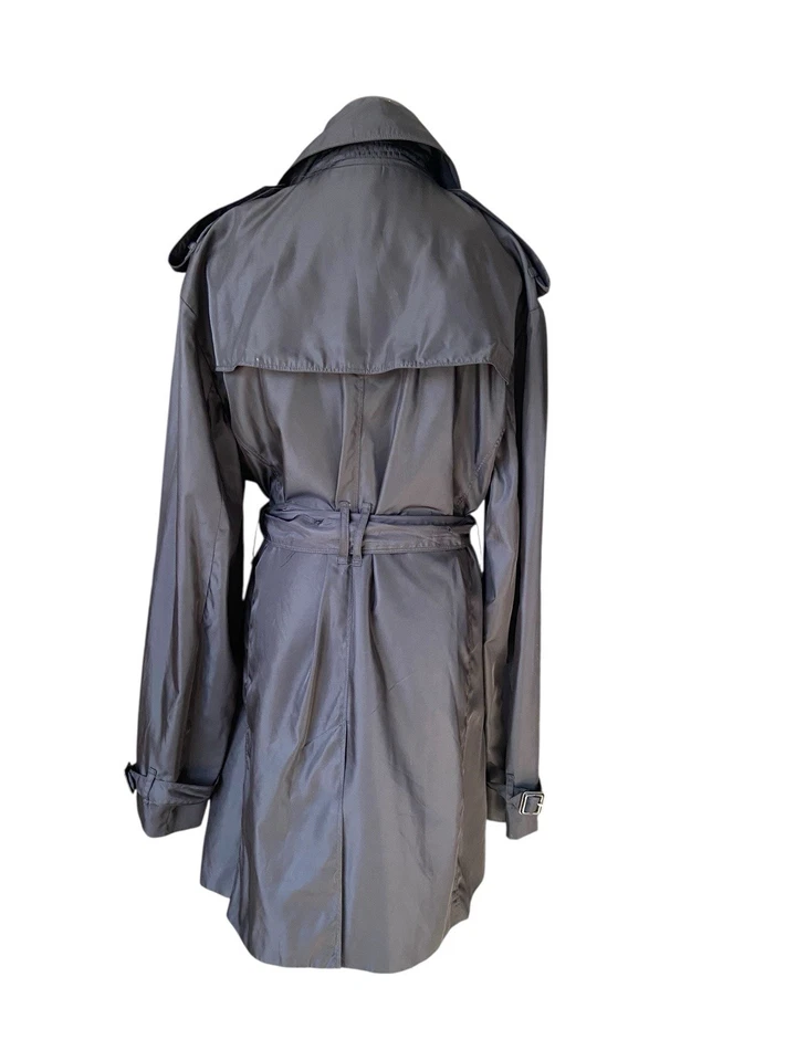 Gabardina Norma Kamali Negra Talla XXL Doble Pecho Cinturón Atemporal Clásica Foto 3 de 4