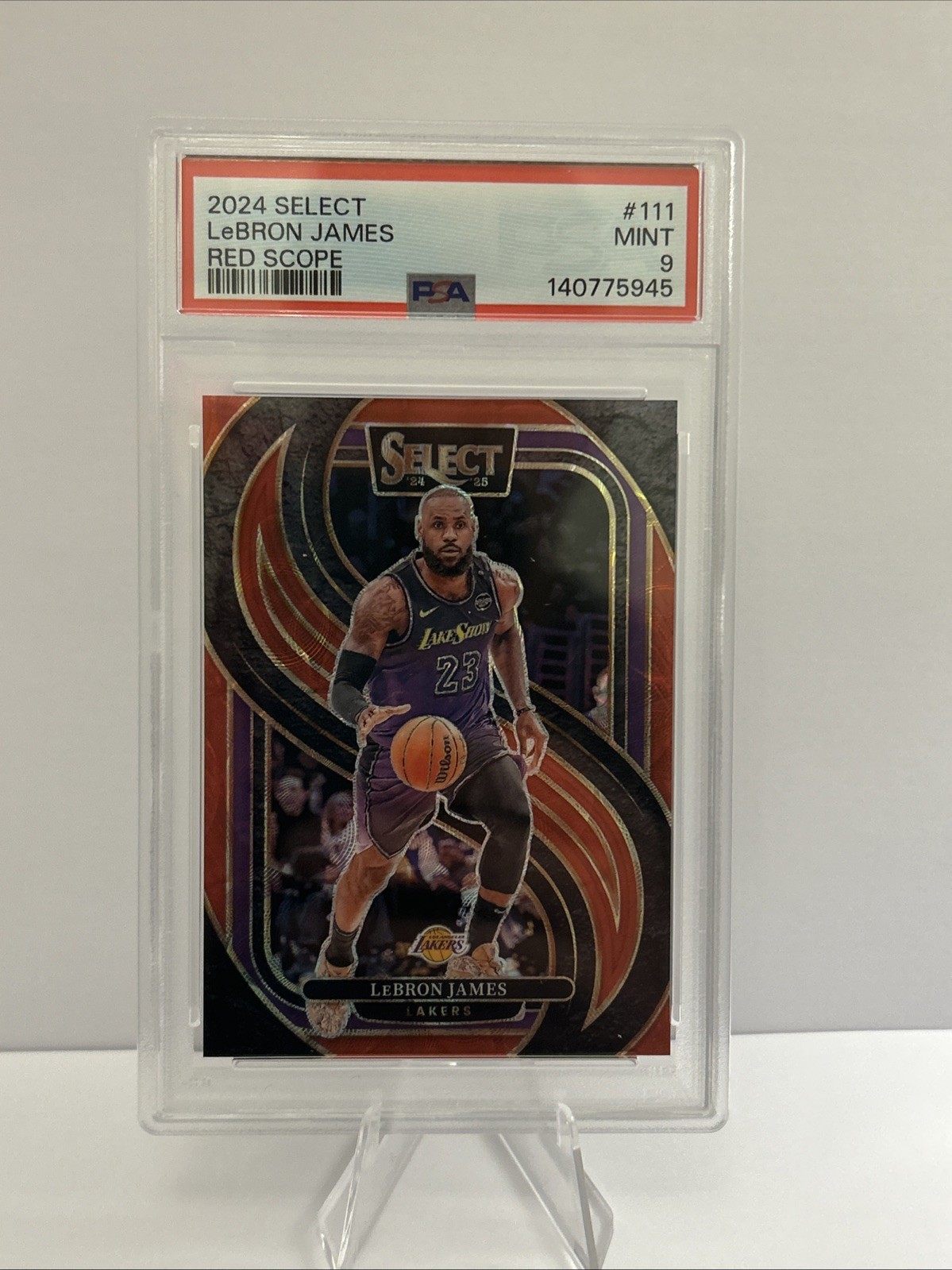 2024 PANINI SELECT RED SCOPE #111 LEBRON JAMES /249 PSA 9