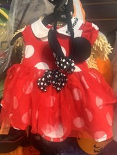 New Disney MINNIE MOUSE Infant Baby Girls Halloween Costume Dress  Ears 3/6 Mo