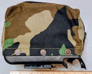 WOODLAND CAMO NUT SACK AMMO POUCH UNIT MARKED