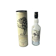 GAME OF THRONES House Lannister Collectible Tube EMPTY Bottle Scotch Whisky