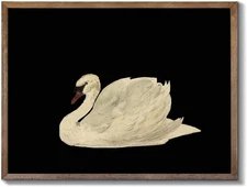 XOCUUI Vintage Swan Canvas Wall Art for Living Room, 14L" x 11W", Zwaan1 