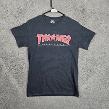 Kids Thrasher Magazine Logo T Shirt Black Short Sleeve Cotton Size Small