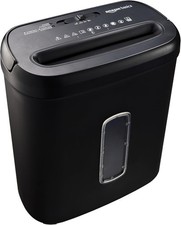 Basics 8-Sheet Cross Cut Paper Shredder and Credit Card Shredder - Black