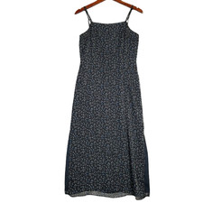 Petite Sophisticate Maxi Dress Women 6 Black Floral Cottage Core Vintage Y2K