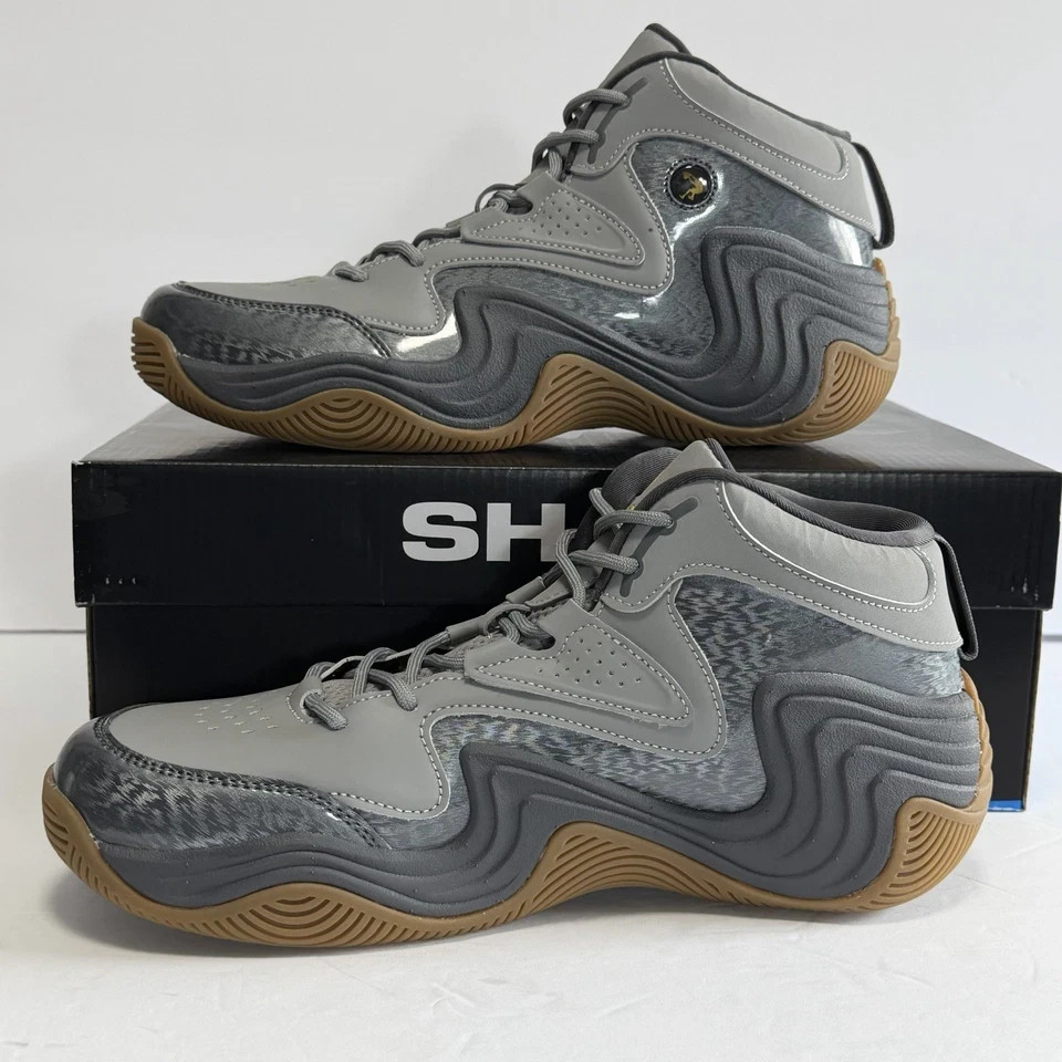 NEW Mens Shaq Juggernaut Gray Mid Top Basketball Shoes, Size  display picture 1