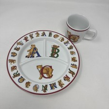 Tiffany Co. Alphabet Bears Porcelain Child's Set Mug Plate 1994 Japan