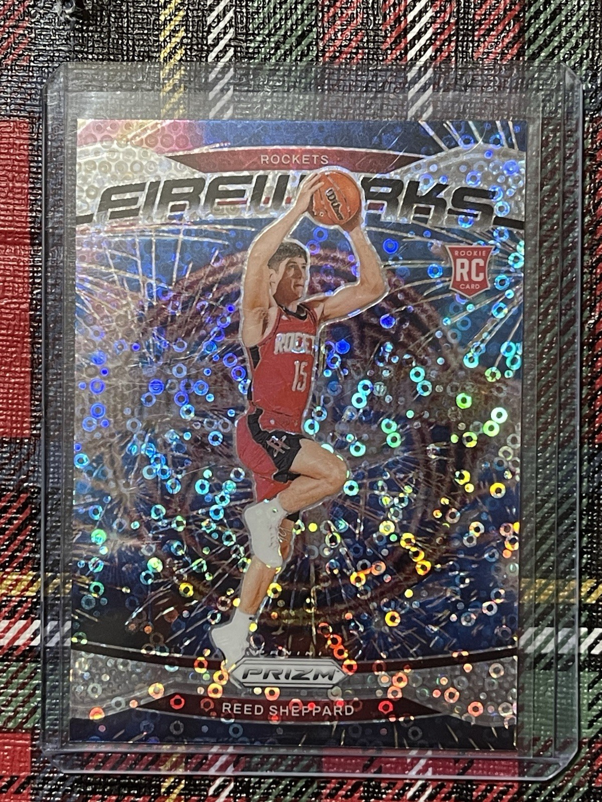 2024-25 Panini Prizm Fireworks Reed Sheppard #15 Fast Break RC Silver Disco