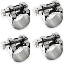 4 Pack TT Heavy Duty Hose Clamps, 25mm OD, 304 Stainless Steel, Adjustable