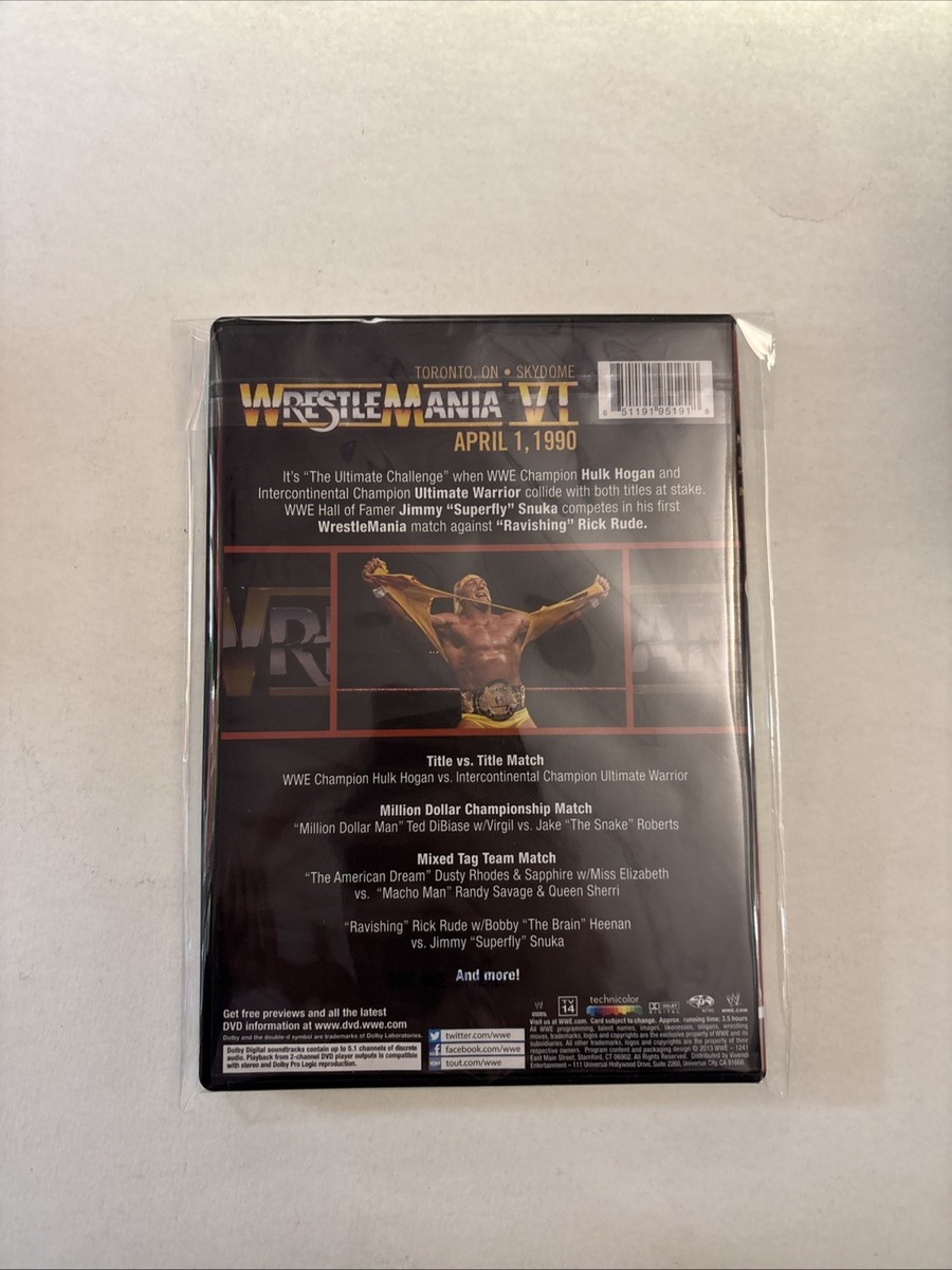 WWE: Wrestlemania 6 (DVD) Hulk Hogan Ultimate Warrior Match WWF