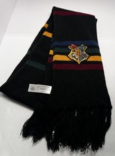 Wizard World Harry Potter Hogwarts Classic Knit Scarf Black House Stripes Crest