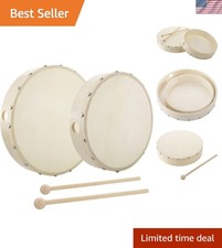 Lightweight 10"  8" Hand Drums with Sticks - Ideal for Easy Percussion Play