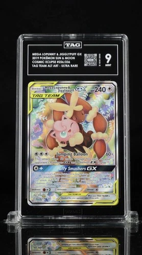Mega Lopunny & Jigglypuff GX NM 226/236 Full Art Tag Team Cosmic Eclipse TAG 9