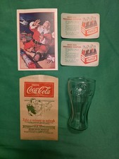 Vintage Coca Cola Lot 90s 60s Coupons 1932 Sleeve & 4.25in Glass Lot of 5 Gift
