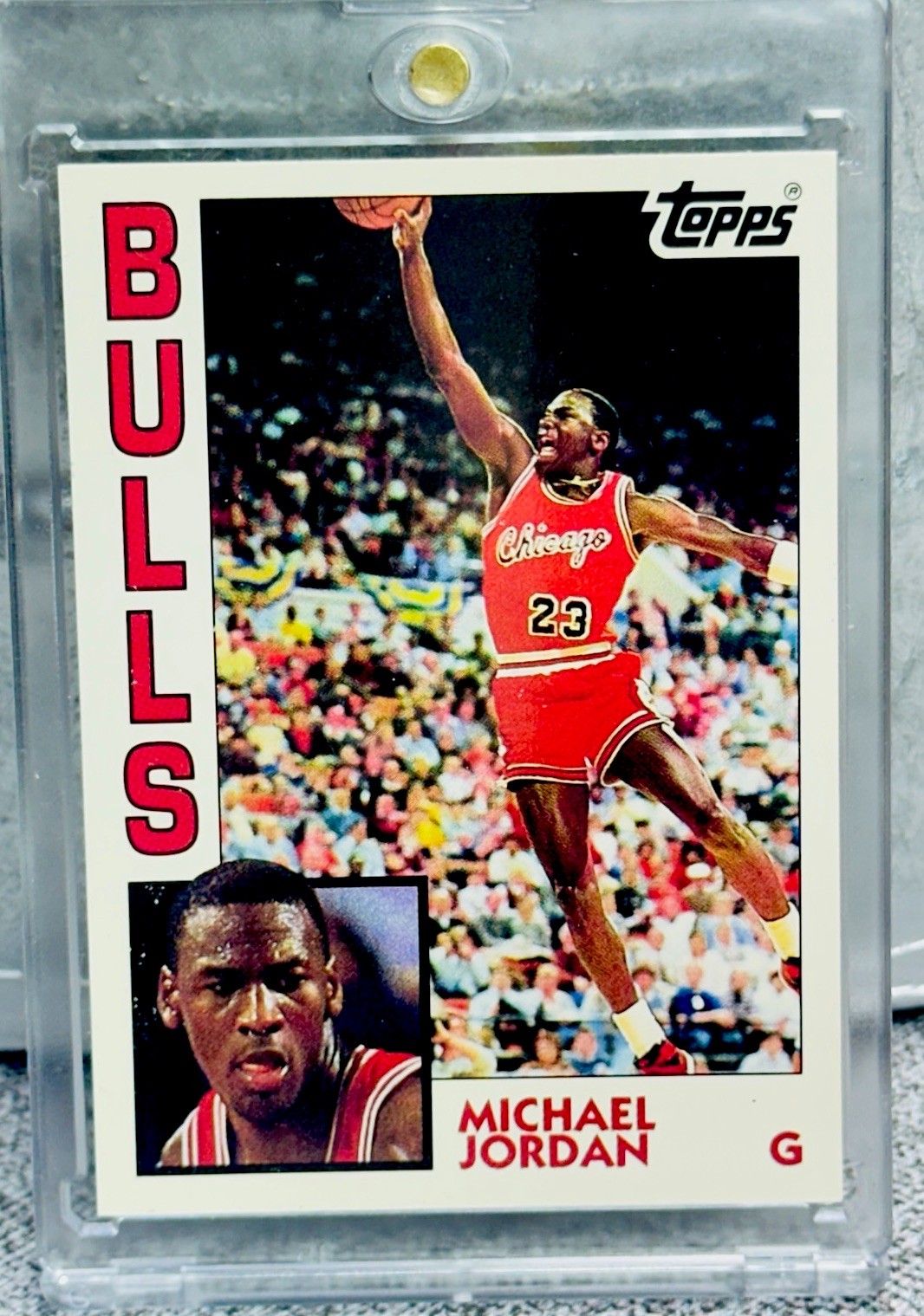 Michael Jordan ROOKIE CARD TOPPS ARCHIVES ORIGINAL AUTHENTIC BULLS JERSEY #23
