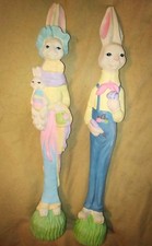 Vintage Mom And Pop Baby Bunny Set of 2 Windsor Collection 12'' Pencil