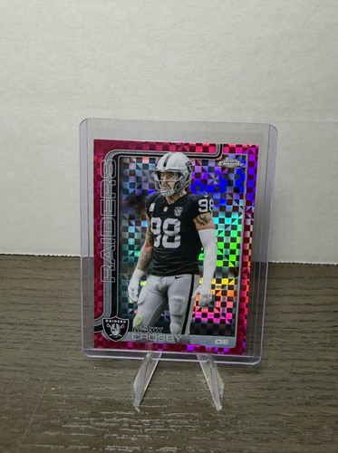2025 Topps Chrome Maxx Crosby Pink X-Fractor #180 - Las Vegas Raiders