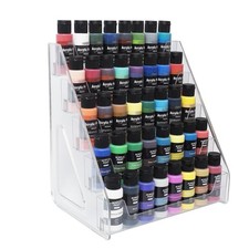 Clear Paint Organizer Rack, 5-Tier Acrylic Craft Storage Stand for Bottles, M...
