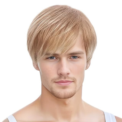 Kurze Herrenperücke - Blond Ombre