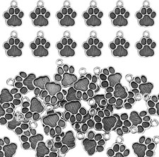 120 Pieces Dog Paw Print Charms 15X12 Mm Metal for Jewelry Making DIY