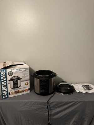 #ad Farberware 7 in 1 Programmable 6 Qt Electric Pressure Cooker WM CS6004W Open Box $93.99