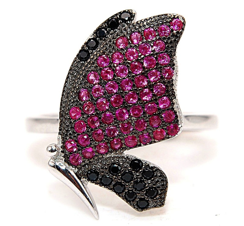 1CT Heat Treated Rubellite Tourmaline 925 Sterling Silver Ring Sz 7 MM3-6