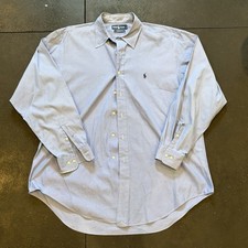 Polo Ralph Lauren Yarmouth Dress Shirt Mens Blue 16 1/2 34 35 Cotton Stretch