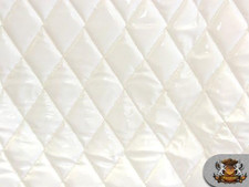 Vinyl Quilted Foam Glossy White Fabric W/ 3/8" Foam Backing Upholstery