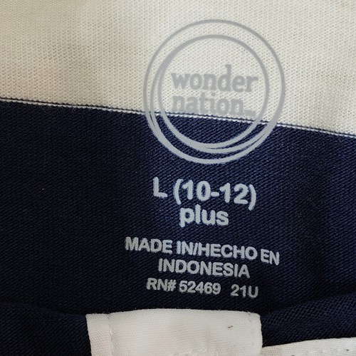 Wonder Nation Girls Rugby Shirt Dress Top Size Large 10-12 Plus White Blue NEW - Picture 7 of 9