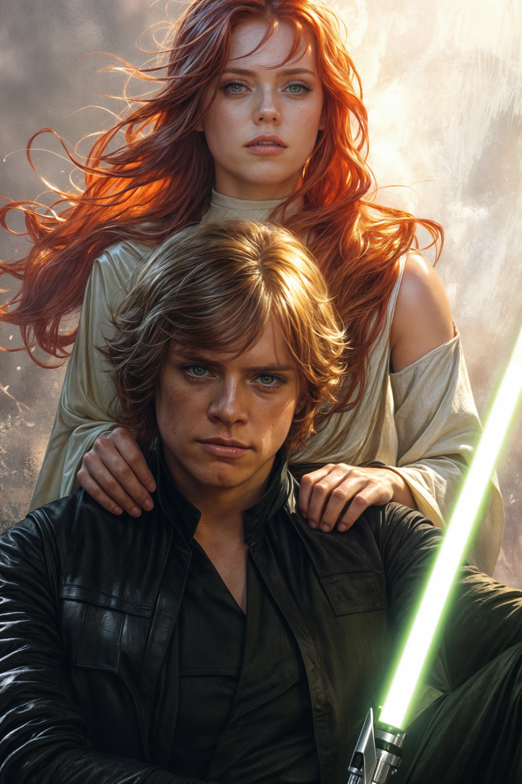 LUKE SKYWALKER & MARA JADE Limited Edition Star Wars Fine Art Print 13x19 1/30