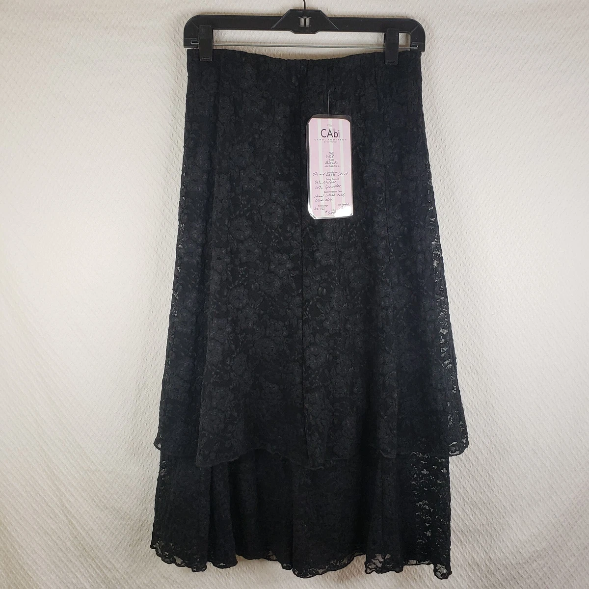 Black lace ankle length cheap skirt