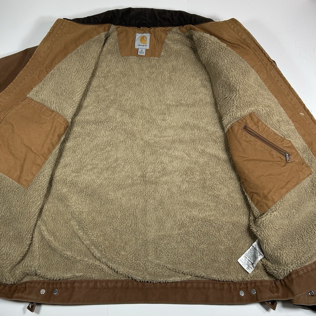 Vintage Carhartt Detroit Jacket J297 Sherpa Lined Men Size L Vintage Carhartt Detroit Jacket J297 Sherpa Lined Men Size L