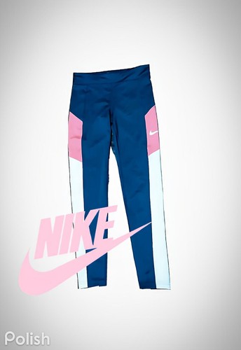Girls XL Nike Dri-Fit Full Length Athletic Leggings Pink White Gray MINT