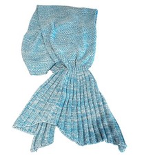 Mermaid Tail Blanket Long Crochet Wearable Blankets Super Soft Teal