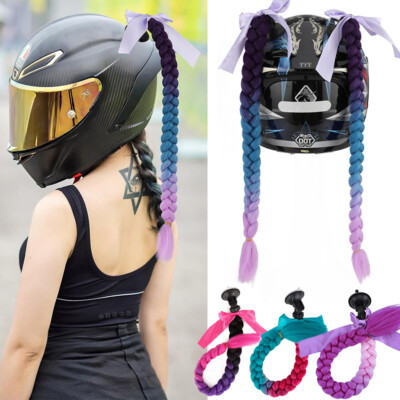 Lecherri Crystal Pigtails Helmet Decoration - 20 Inch Bowknot Pigtails For Motorcycle & Bike Helmets