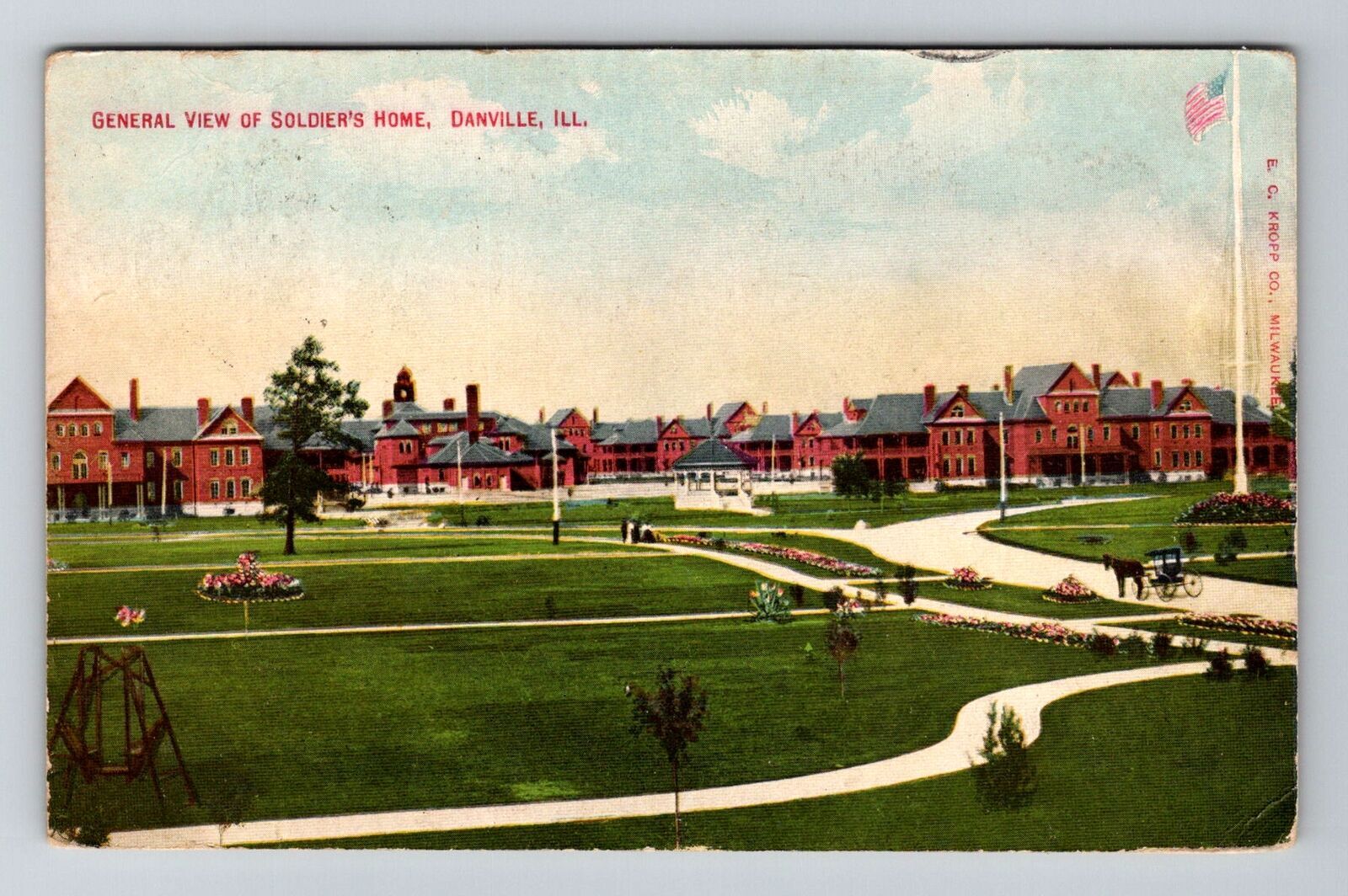 Vintage Postcard of Danville IL Soldiers Home General View