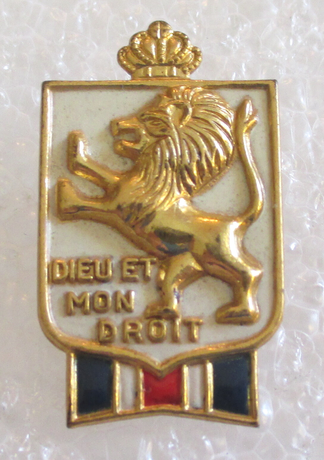 Vintage WWII British War Relief Society Lapel Pin B.W.R.S. Dieu Et Mon
