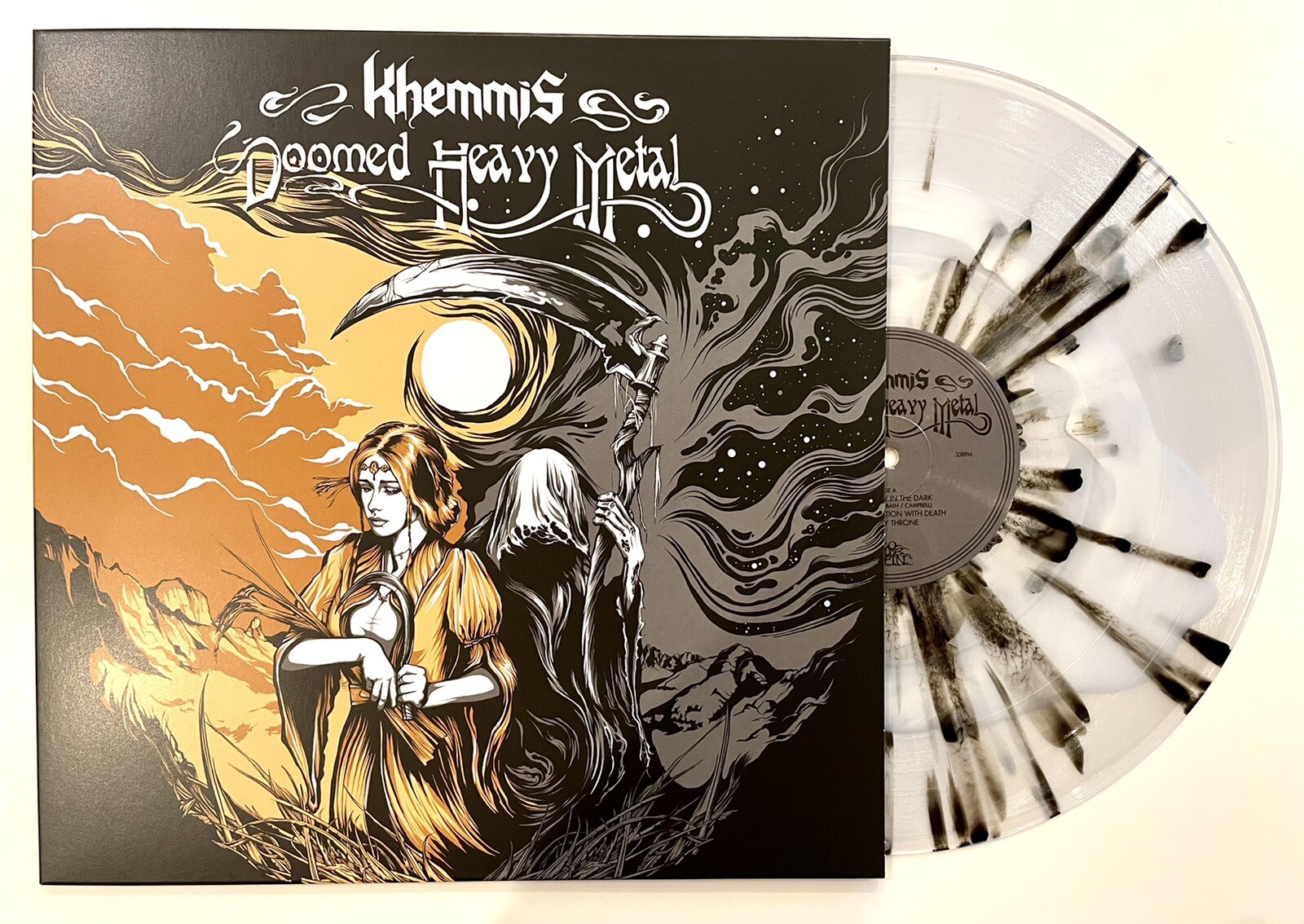 KHEMMIS - Doomed Heavy Metal - Limited Edition Clear w B&W Splatter Vinyl LP Dio