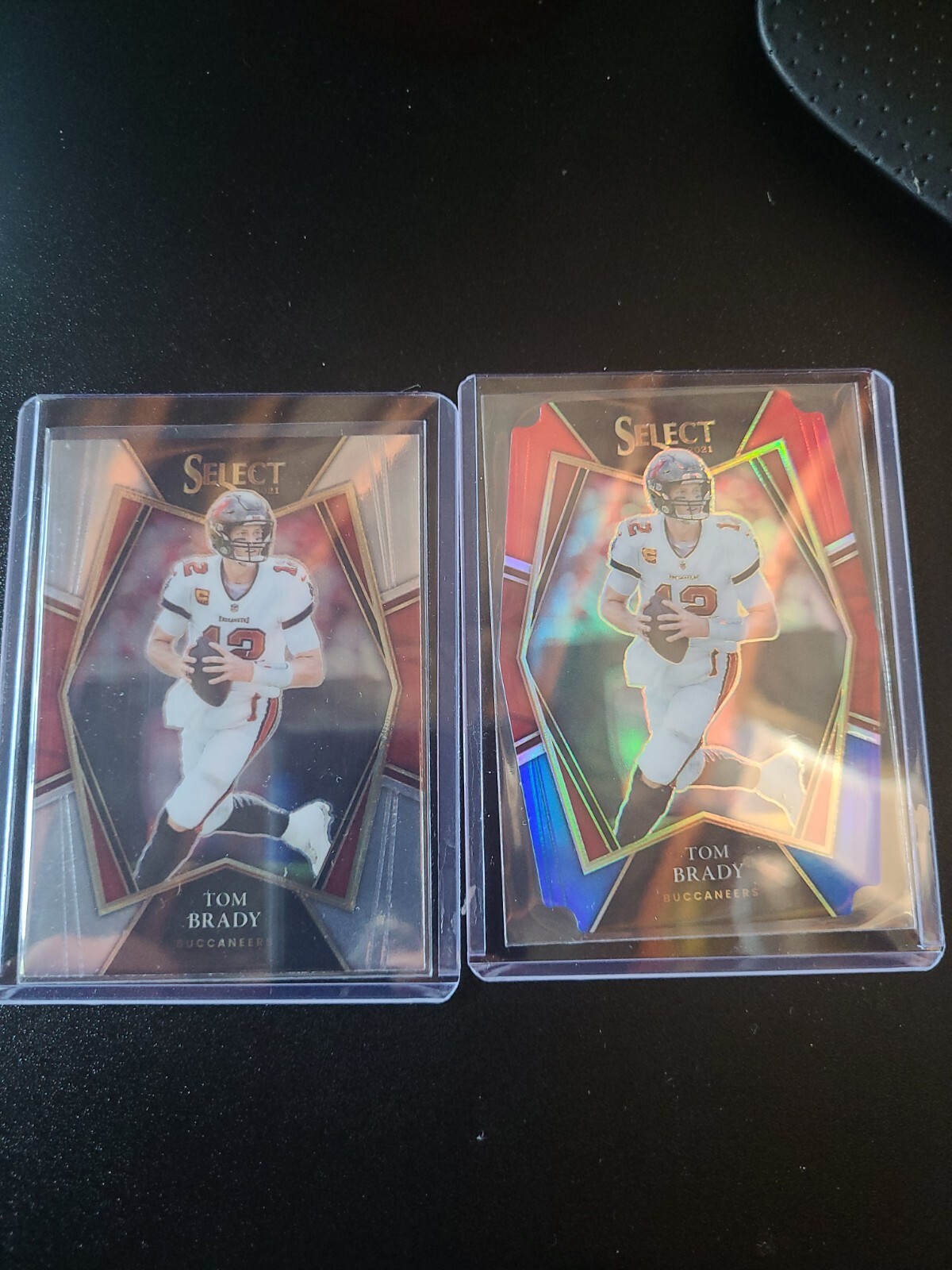 2021 Panini Select Tom Brady Black & Gold Premier Prizm Die Cut #101 and base