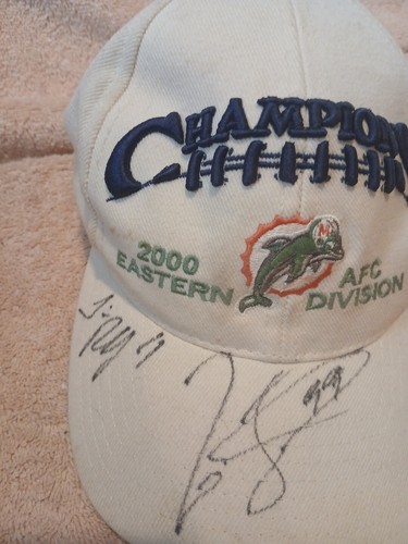 Vintage Miami Dolphins 2000 AFC Eastern Champions Mütze Kappe Puma signiert #99 Taylor - Bild 2 von 13