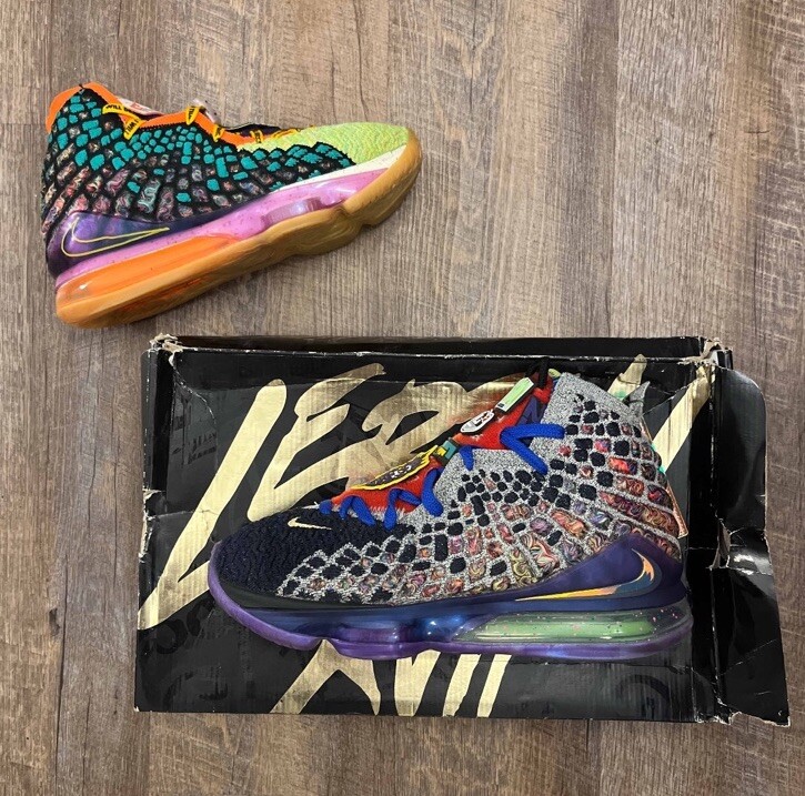 Nike Lebron 17 XVII EP What The Multicolor Size 8.5 Sneakers w