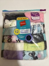 Hanes Ultimate Girls Size 10 Hipster Underwear Bag Of 12