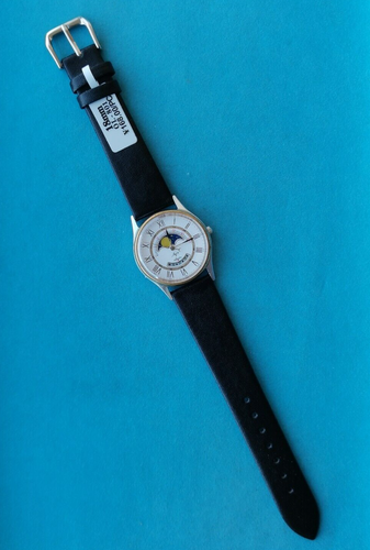 RARE Quartz Watch LUCH Moon Phases-Date mov.16853 SERVICED Made in USSR 1980"s - Picture 3 of 23
