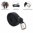 Leatherboss Genuine Leather Men Casual Money Zipper Safe Size 40 Belt, Black