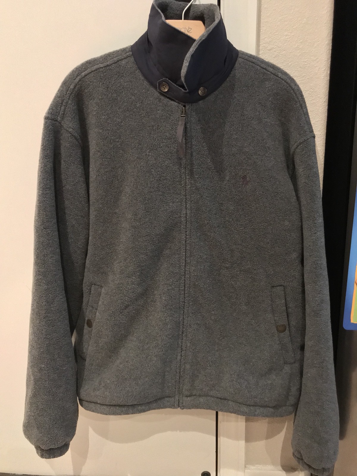 Polo Ralph Lauren Pony Full Zip Polartec Giacca Pile Grigio Uomo Taglia Large