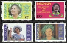 Tanzania 1985 MNH 4v, Queen Mother 85th Anniversary [Ae]