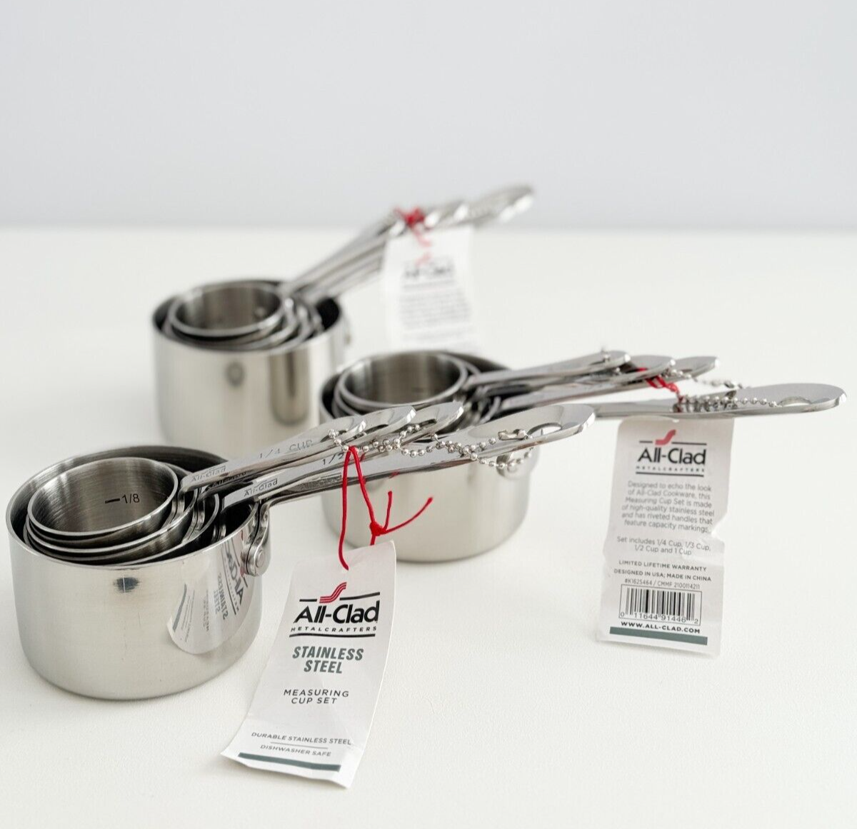 All-Clad 59917 Stainless Steel Cooking Baking Measuring Cups Set 5  