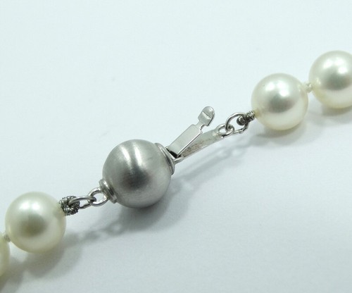 8 mm CULTURE PEARL 14k White Gold Clasp Strand Necklace 7-7.5 mm Bracelet Set - Picture 10 of 10
