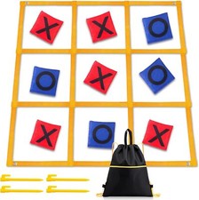 4ft x 4ft Outdoor Patio Giant Tic Tac Toe Game, Outdoor Bean Bag Toss Game