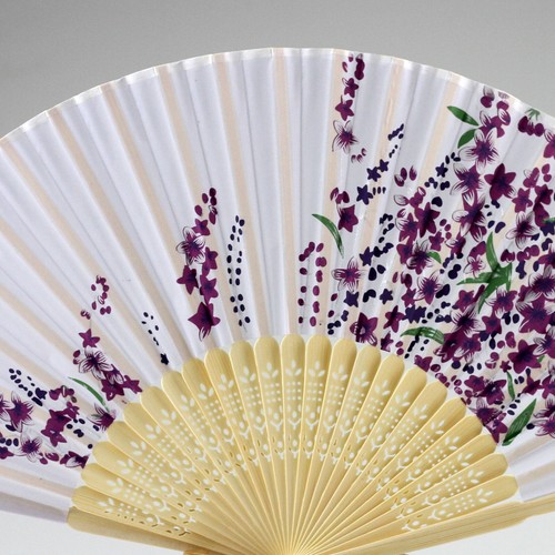 Holzfächer "Orchidee", chinesischer Handfächer, Taschenfächer, Klappfächer - Bild 2 von 8